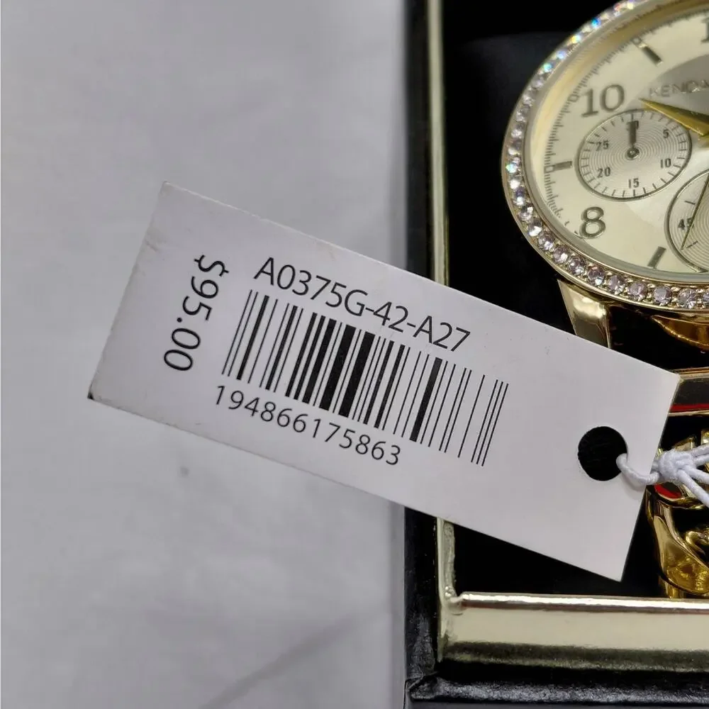 Kendall + Kylie Womens Gold Tone Watch Bracelet Set Crystal Bezel Gift Jewelry